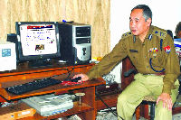 Sri Y Joykumar Singh DGP, Manipur launching the "Manipur Police Website" on November 7, 2007 at the PHQ.